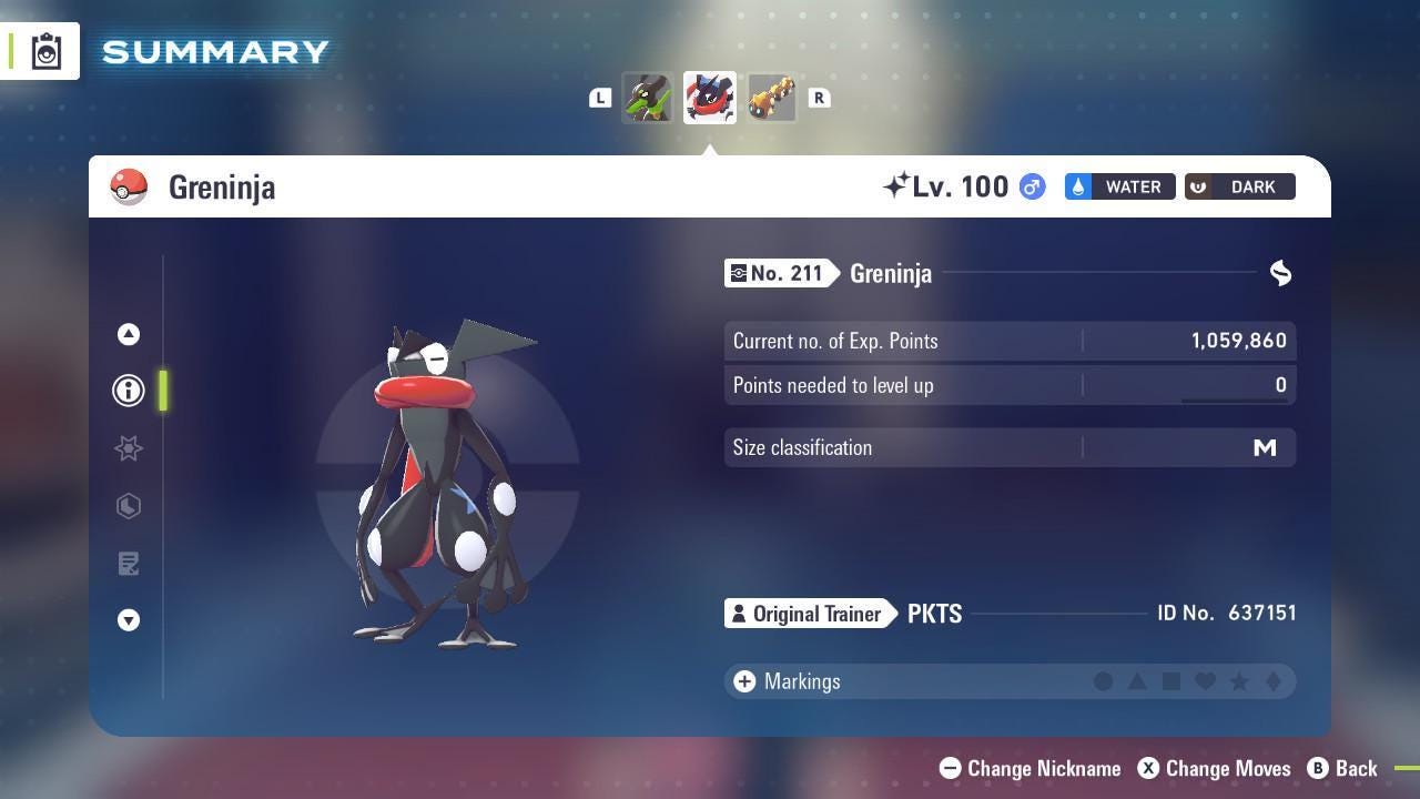 Shiny GRENINJA Pokémon Legends ZA 6IV Competitive Battle Ready Pokémon card photo 3