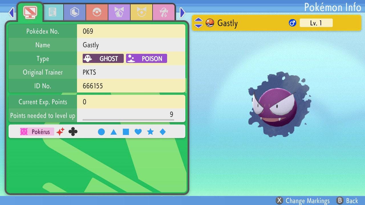 SHINY 6IV GASTLY Pokémon Brilliant Diamond and Shining Pearl 6IV Competitive Battle Ready – Brilliant Diamond & Shining Pearl Pokémon card photo