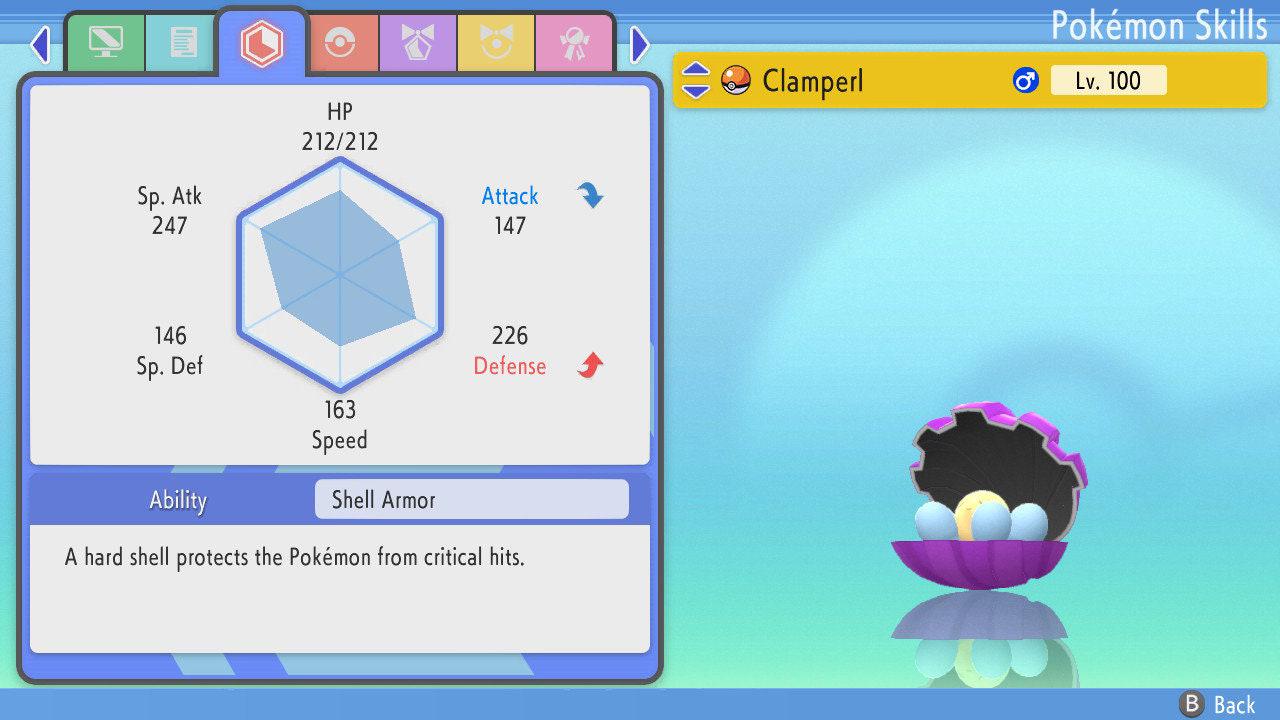 SHINY 6IV CLAMPERL Pokemon Brilliant Diamond Shining Pearl 6IV Competitive Battle Ready Pokémon card photo 3