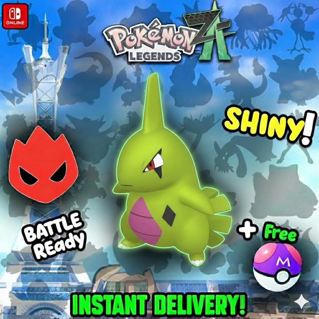 Foto de la carta Pokémon Larvitar Shiny Alpha Pokémon Legends ZA 6IV Competitivo Listo para la Batalla