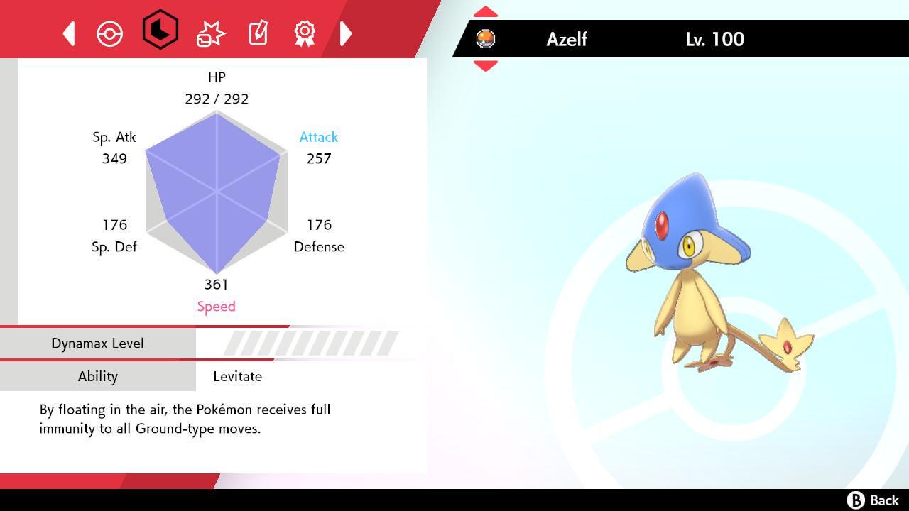 Shiny AZELF Pokemon Sword Shield 6IV Competitive Battle Ready Pokémon card photo 2