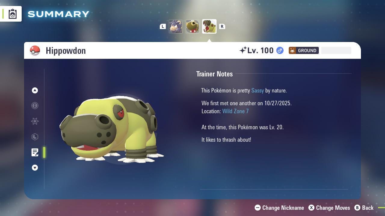 Shiny HIPPOWDON Pokémon Legends ZA 6IV Competitive Battle Ready Pokémon card photo 4