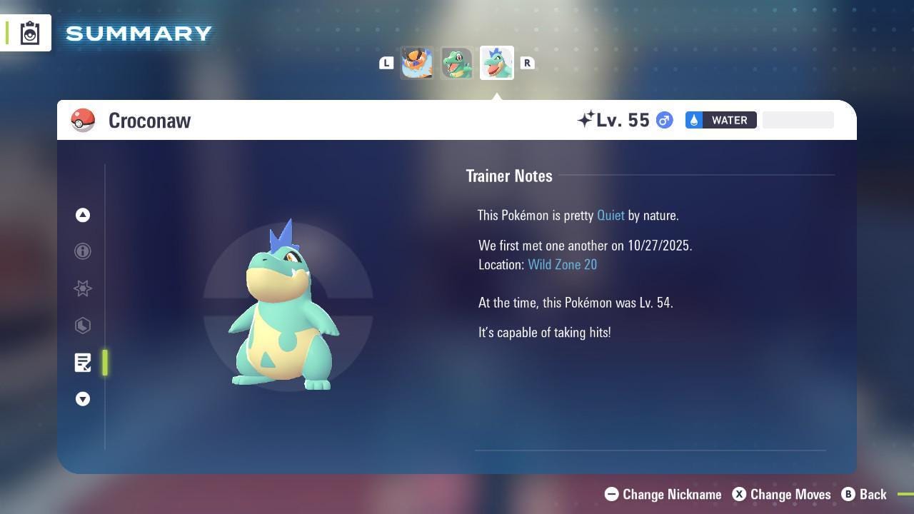 Foto de la carta Pokémon Shiny CROCONAW Pokémon Legends ZA 6IV Listo para la Batalla Competitiva 4