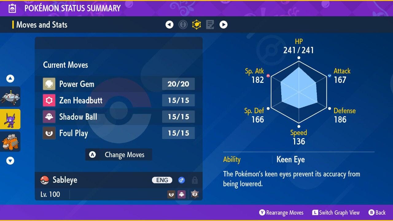 Shiny SABLEYE Pokémon Scarlet Violet 6IV Competitive Battle Ready Pokémon card photo 2