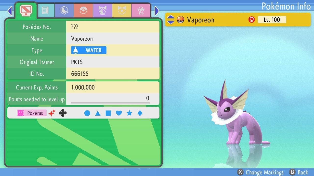 SHINY 6IV VAPOREON Pokemon Brilliant Diamond Shining Pearl 6IV Competitive Battle Ready Pokémon card photo 2
