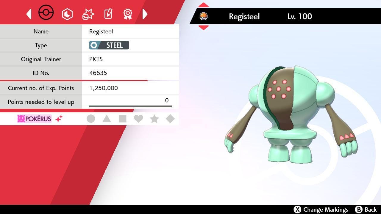Shiny REGISTEEL Pokemon Sword Shield 6IV Competitive Battle Ready – Sword & Shield Pokémon card photo