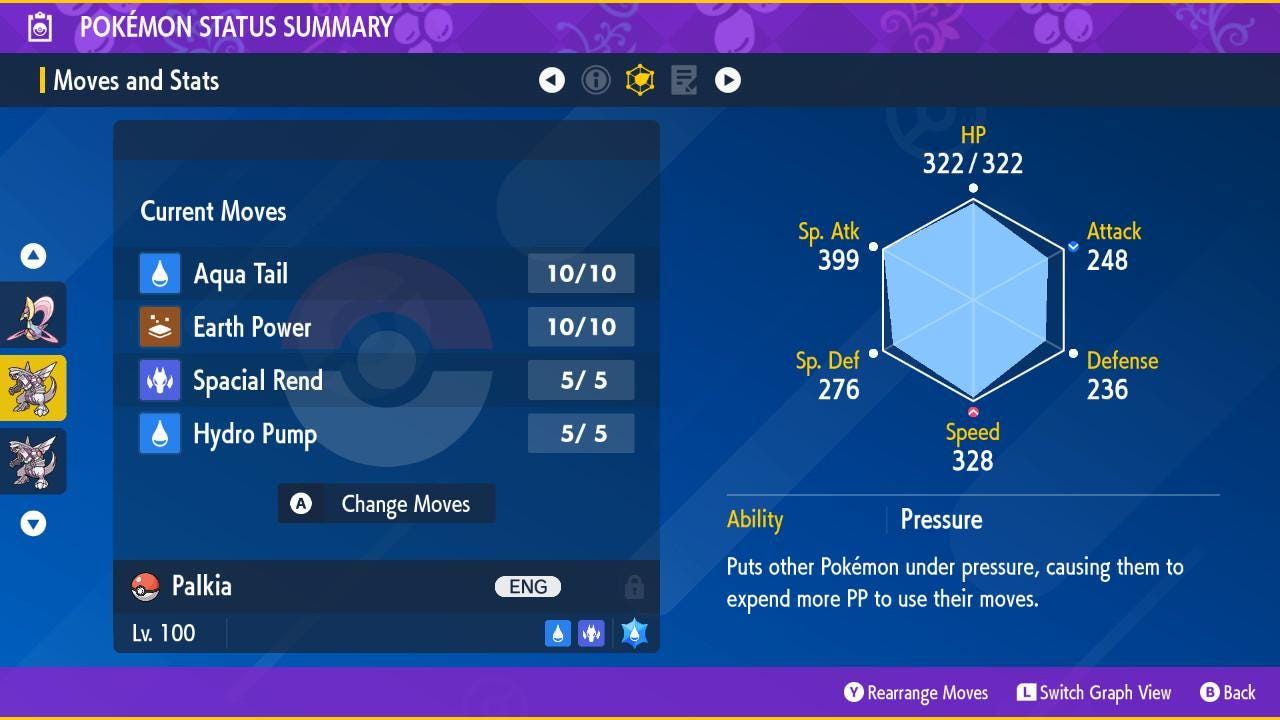 Shiny PALKIA Pokémon Scarlet Violet 6IV Competitive Battle Ready Pokémon card photo 3