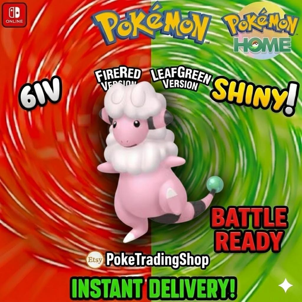 SHINY FLAAFFY Pokémon FireRed LeafGreen 6IV Competitive Battle Ready Pokémon card photo