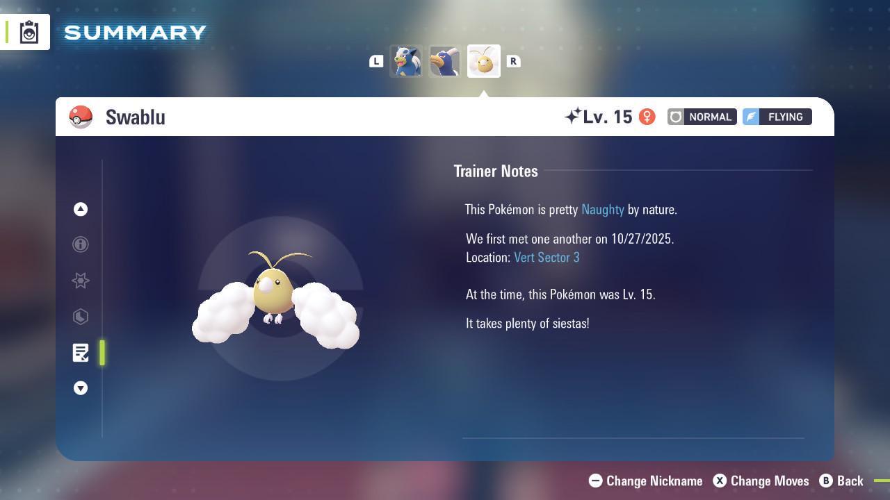 Shiny SWABLU Pokémon Legends ZA 6IV Competitive Battle Ready Pokémon card photo 4