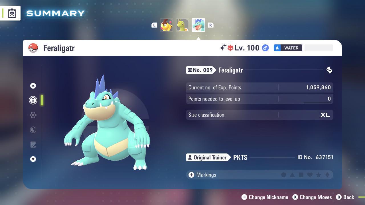 Foto de la carta Pokémon Feraligatr Shiny Alpha Pokémon Legends ZA 6IV Competitivo Listo para la Batalla 3