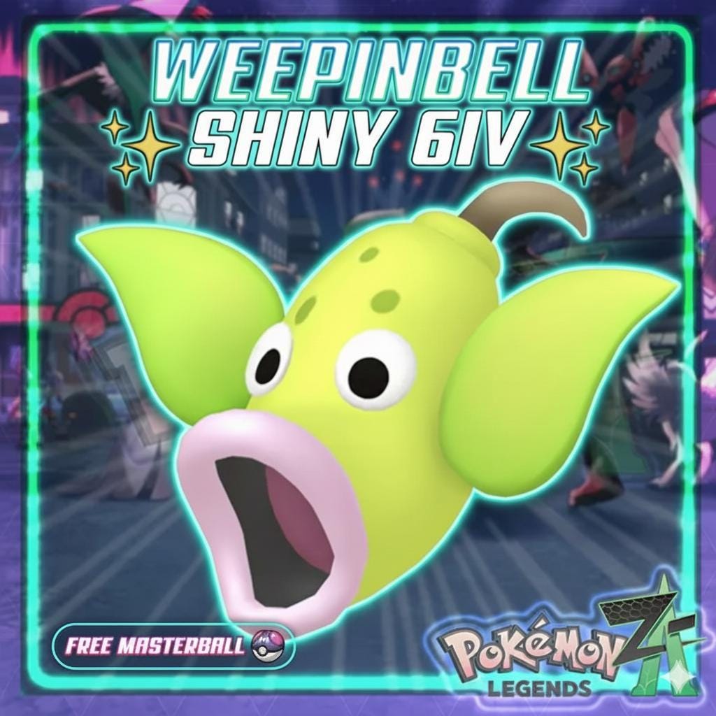 Shiny WEEPINBELL Pokémon Legends ZA 6IV Competitive Battle Ready Pokémon card photo
