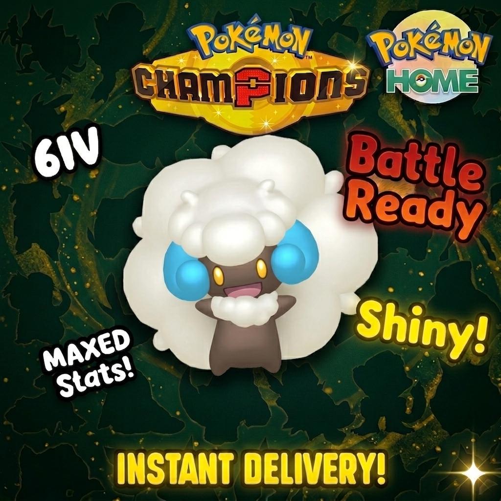 Shiny Whimsicott Pokémon Champions 6IV Competitive Battle Ready – Champions Pokémon card photo