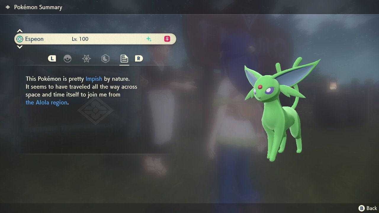 Shiny ESPEON Pokemon Legends Arceus 6IV Competitive Battle Ready Pokémon card photo 3