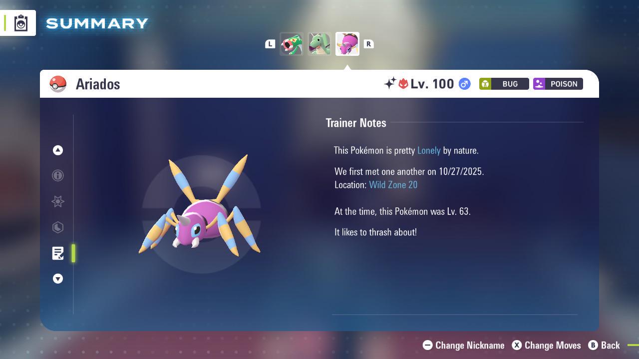 Фото покемона Shiny Alpha Ariados Pokémon Legends ZA 6IV Готовый к соревновательным битвам 4