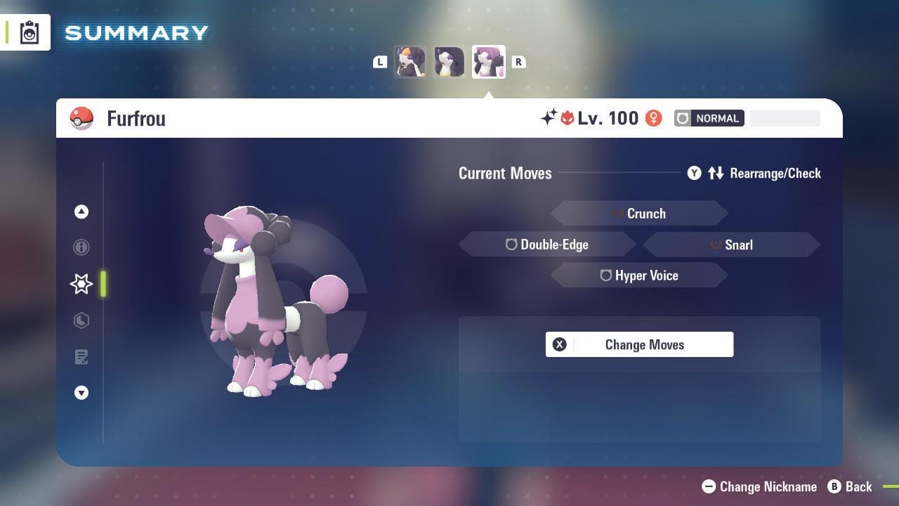 Shiny Alpha Matron Furfrou Pokémon Legends ZA 6IV Competitive Battle Ready Pokémon card photo 3