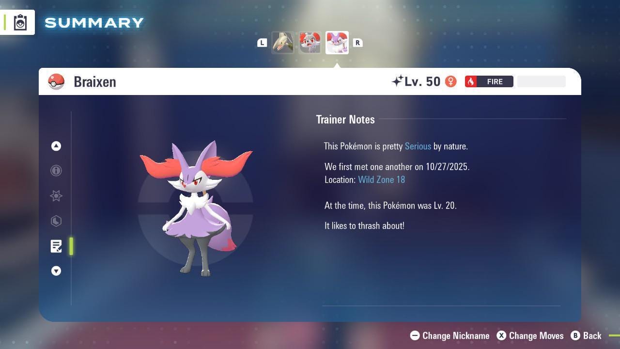Shiny BRAIXEN Pokémon Legends ZA 6IV Competitive Battle Ready Pokémon card photo 4
