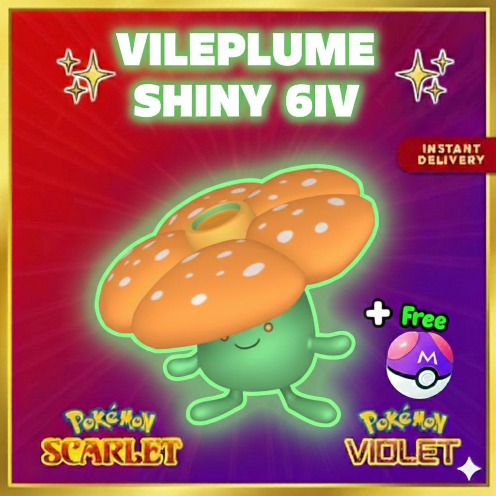 Shiny VILEPLUME Pokémon Scarlet Violet 6IV Competitive Battle Ready Pokémon card photo