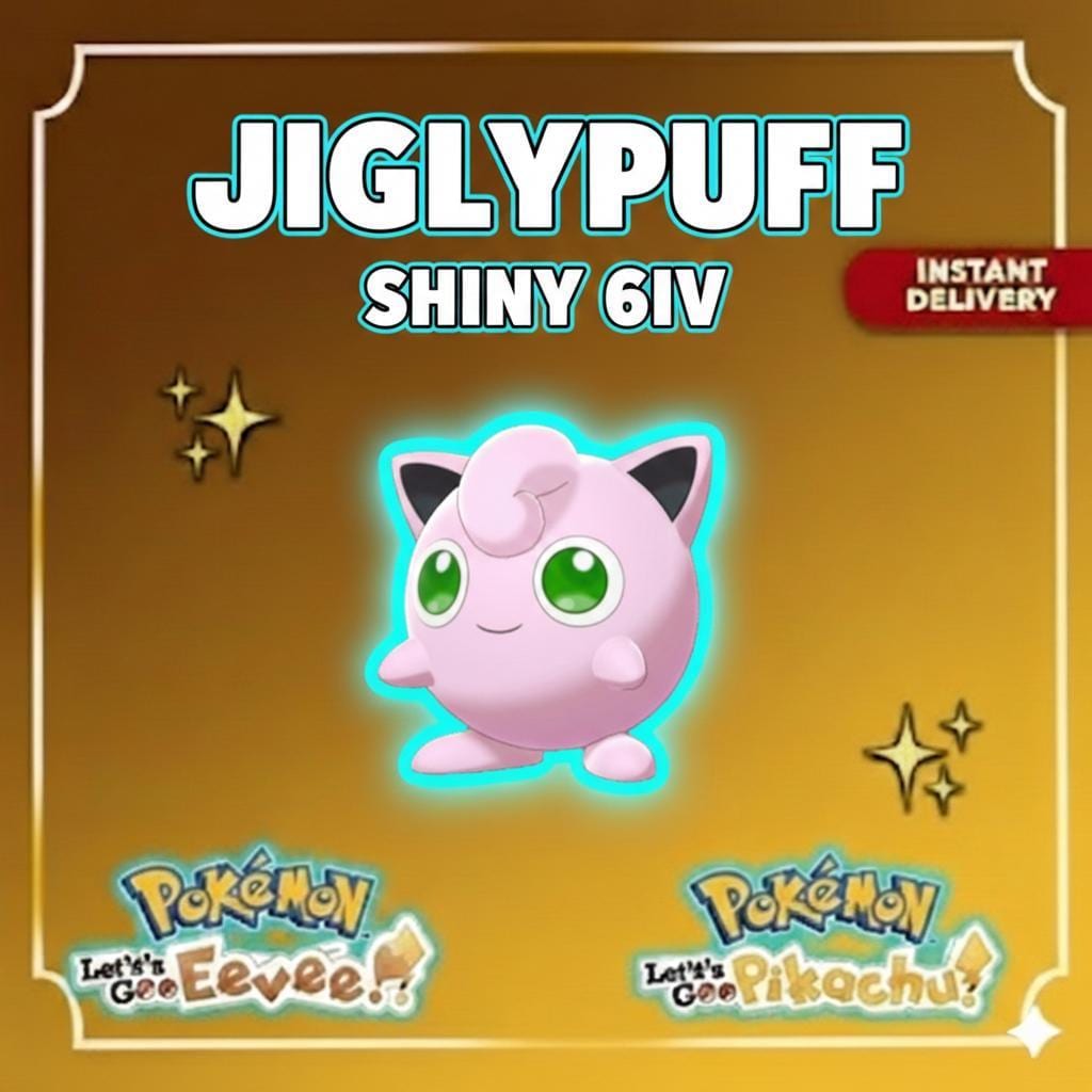 Shiny JIGGLYPUFF Female 6IV Competitive Battle Ready – Shiny Pokémon Pokémon card photo