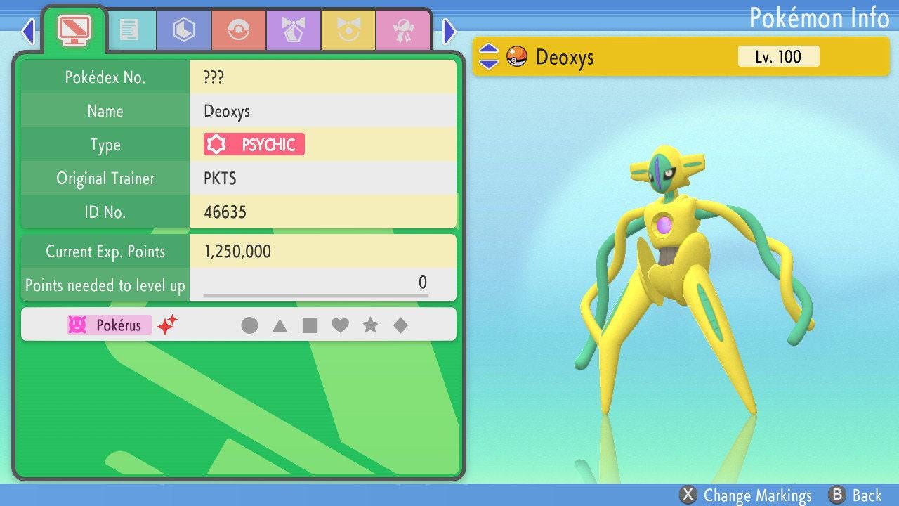 Foto de la carta Pokémon DEOXYS Brillante 6IV Pokémon Diamante Brillante Perla Reluciente 6IV Competitivo Listo para la Batalla 5
