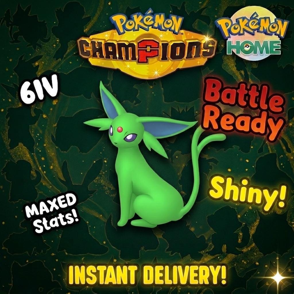 Shiny Espeon Pokémon Champions 6IV Competitive Battle Ready – Champions Pokémon card photo