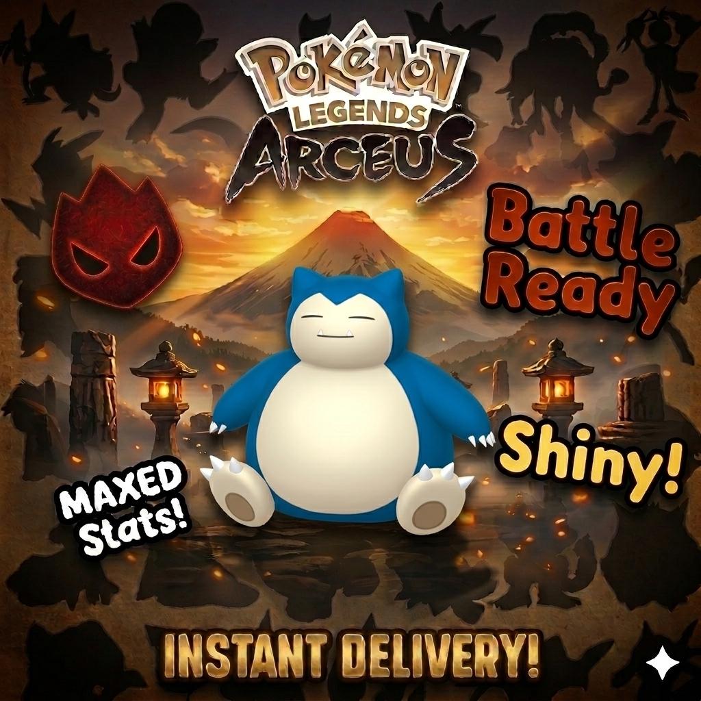 Shiny Alpha Snorlax Pokemon Legends Arceus 6IV Competitive Battle Ready – Legends Arceus Pokémon card photo