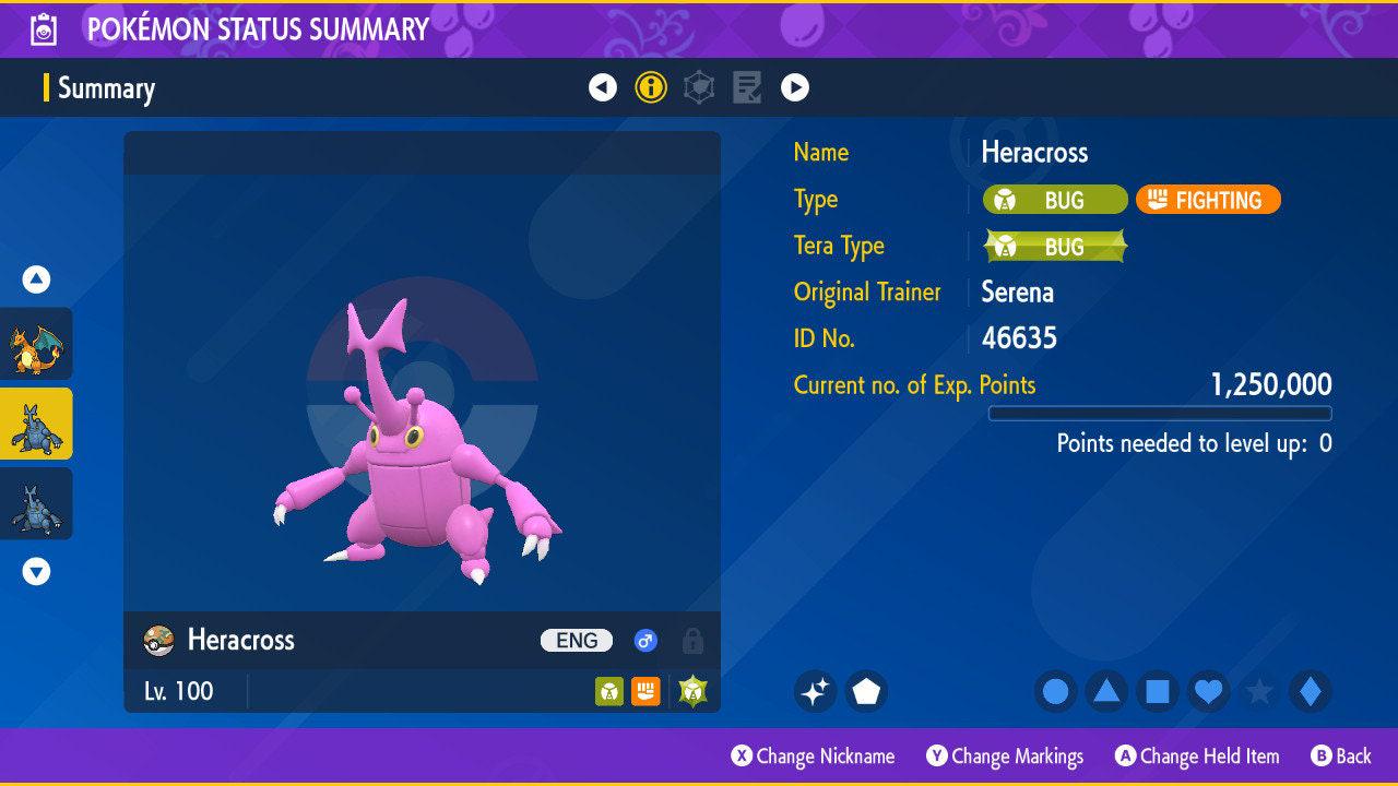 Shiny HERACROSS Pokémon Scarlet Violet 6IV Competitive Battle Ready Pokémon card photo