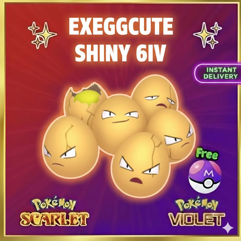 Pokemon Scarlet Violet Shiny 6iv Exeggcute Battle Ready Ev Trained Custom Ot Sv Trade FAST DELIVERY READY Pokémon card photo