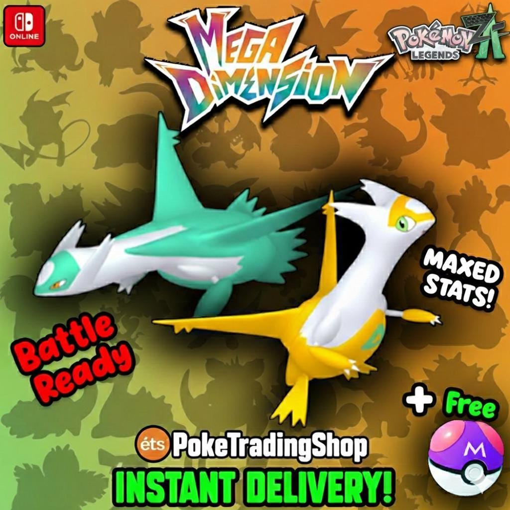 Shiny Latios Latias Duo – 6IV Battle Ready – Pokémon Legends ZA Pokémon card photo