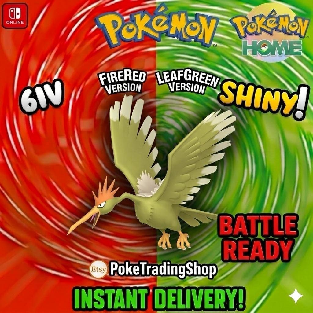 Foto de la carta Pokémon FEAROW variocolor Pokémon Rojo Fuego Verde Hoja 6IV listo para la batalla competitiva