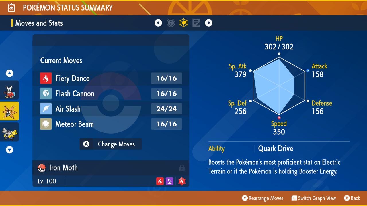 SHINY 6iv IRON MOTH Pokémon Scarlet and Violet 6IV Competitive Battle Ready Pokémon card photo 3