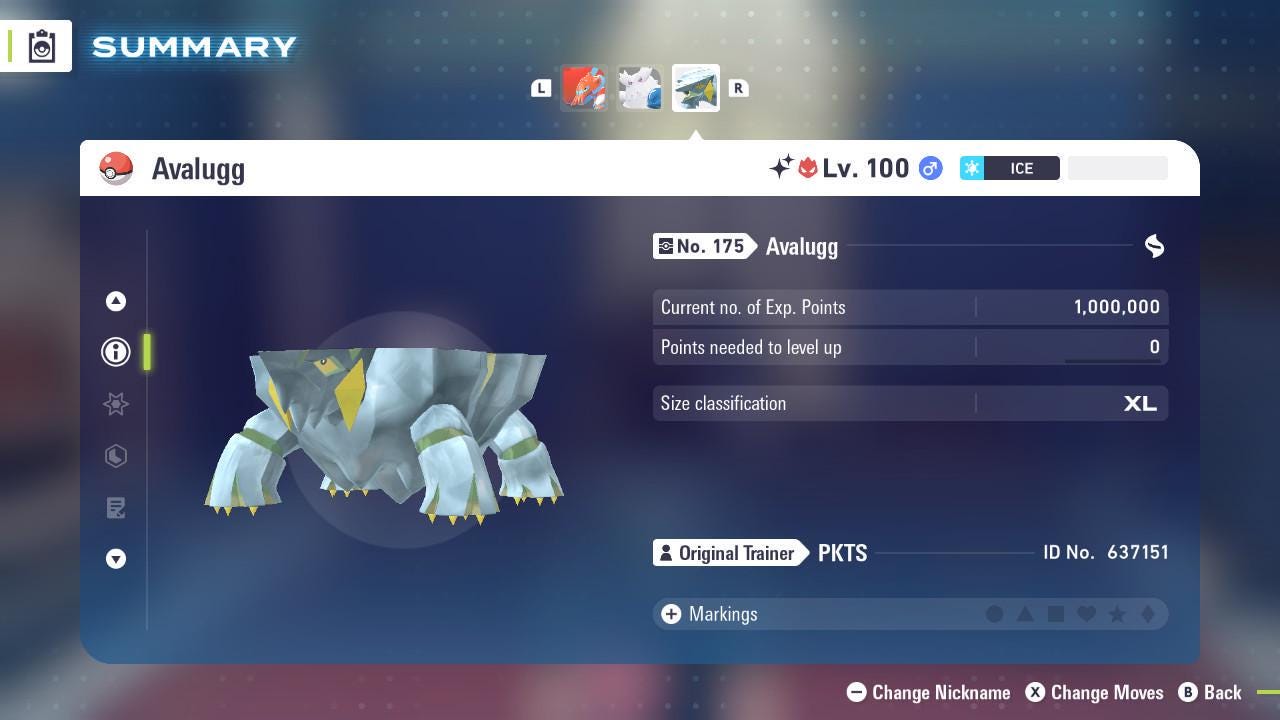 Shiny Alpha Avalugg Pokémon Legends ZA 6IV Competitive Battle Ready Pokémon card photo 2