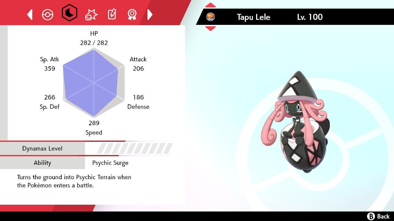 Shiny 6IV TAPU LELE Pokemon Sword Shield 6IV Competitive Battle Ready Pokémon card photo 2