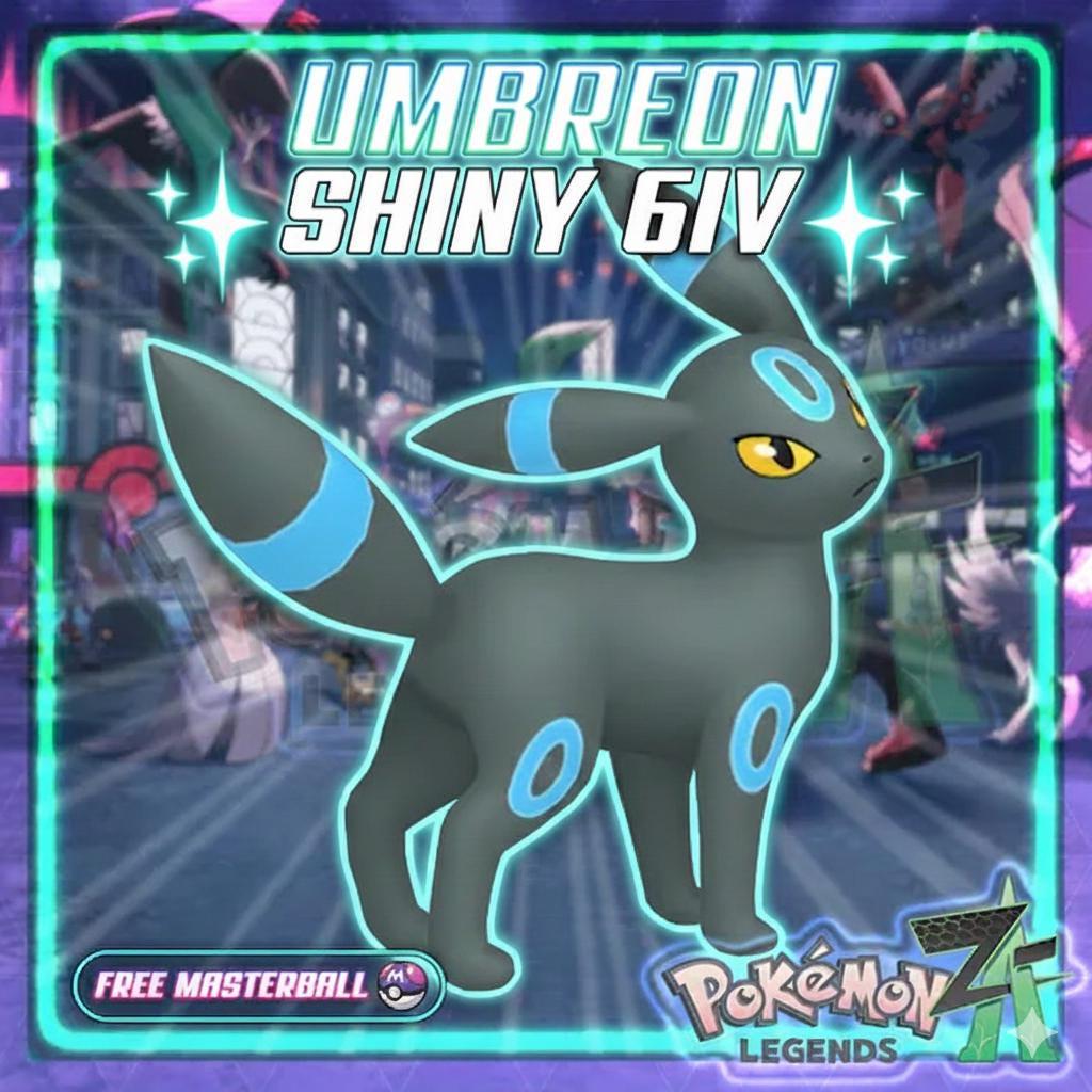 Shiny UMBREON Pokémon Legends ZA 6IV Competitive Battle Ready – Pokémon Legends Z-A Pokémon card photo