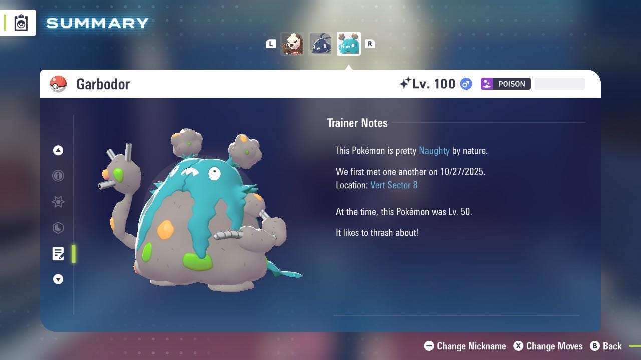 Shiny GARBODOR Pokémon Legends ZA 6IV Competitive Battle Ready Pokémon card photo 4