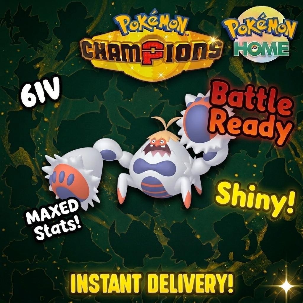 Shiny Crabominable Pokémon Champions 6IV Competitive Battle Ready – Champions Pokémon card photo