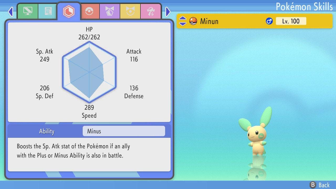 SHINY 6IV MINUN Pokémon Brilliant Diamond and Shining Pearl 6IV Competitive Battle Ready Pokémon card photo 2