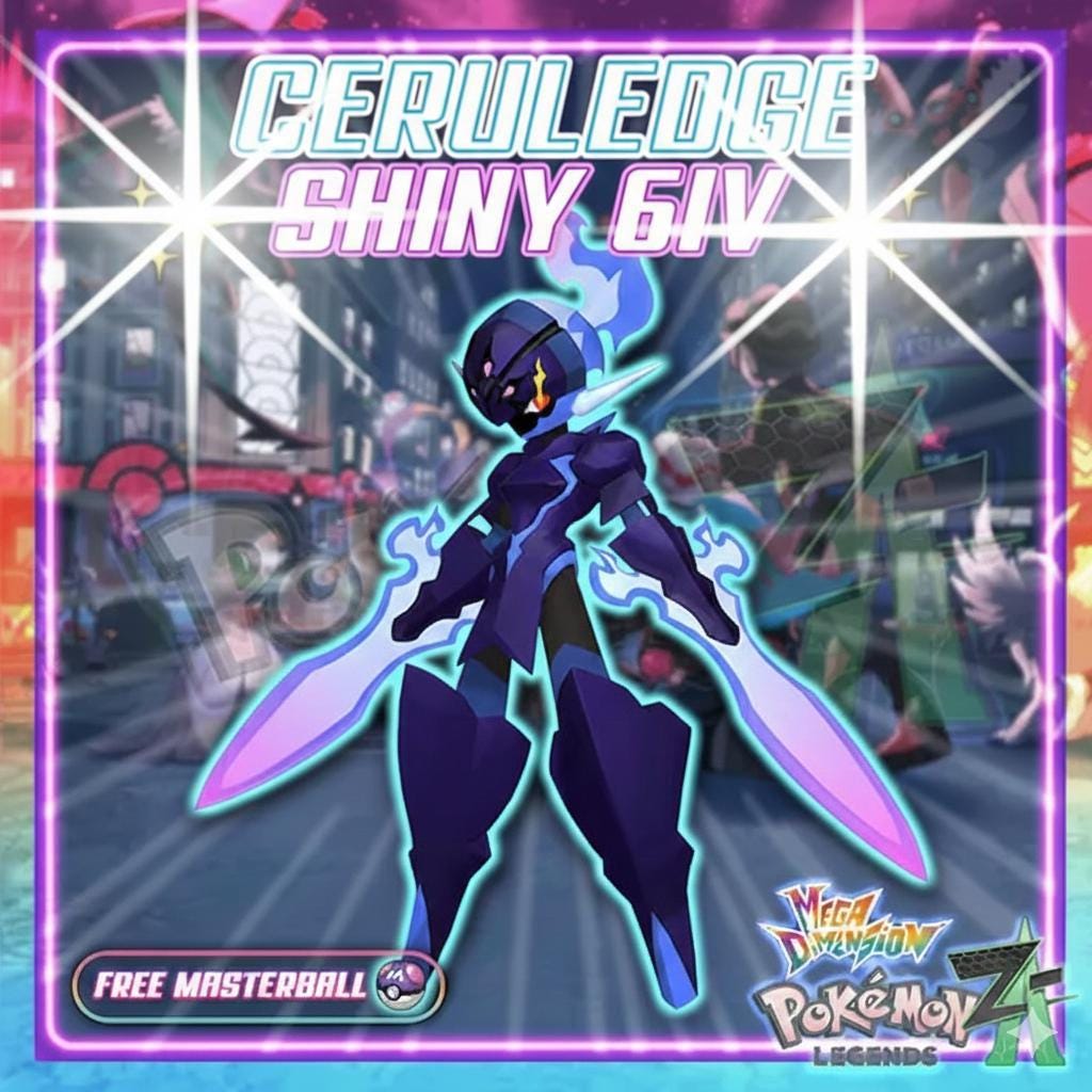 Shiny Ceruledge Pokemon Legends ZA Mega Dimension DLC 6IV Competitive Battle Ready – Pokémon Legends Z-A Pokémon card photo