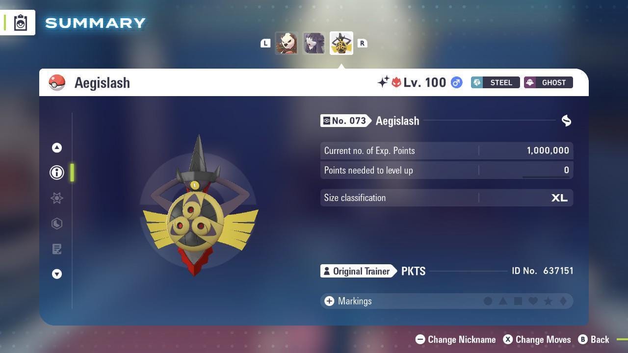 Фото покемона Shiny Alpha Aegislash Pokémon Legends ZA 6IV Готов к соревновательным битвам 3