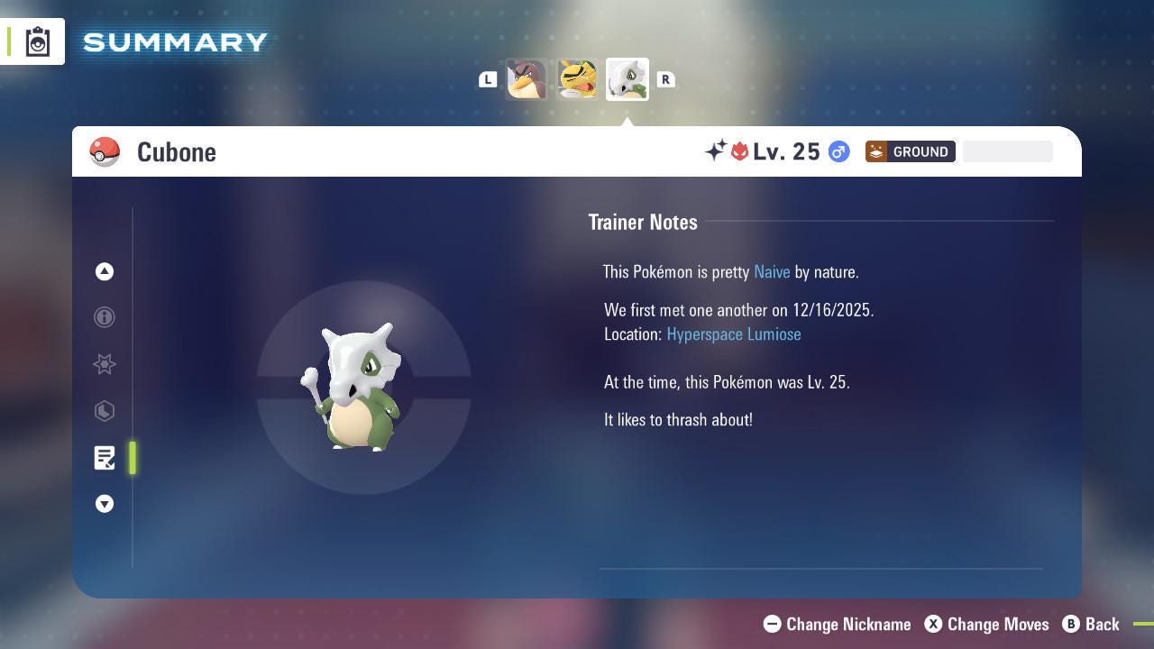 Shiny Alpha Cubone Pokemon Legends Za Mega Dimension DLC 6IV Competitive Battle Ready Pokémon card photo 4