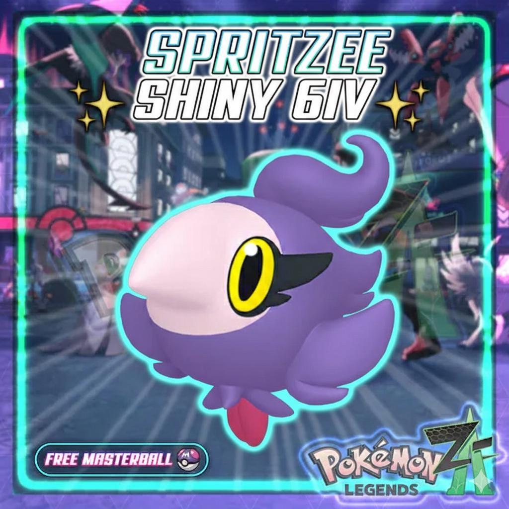 Shiny SPRITZEE Pokémon Legends ZA 6IV Competitive Battle Ready Pokémon card photo