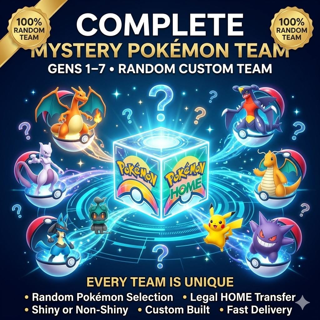 Pokemon HOME 6IV Shiny MYSTERY POKEMON Team Pokemon Scarlet Violet Pokemon Sword Shield, Pokemon Lets Go, Pokemon Legends Arceus – Legends Arceus Pokémon card photo