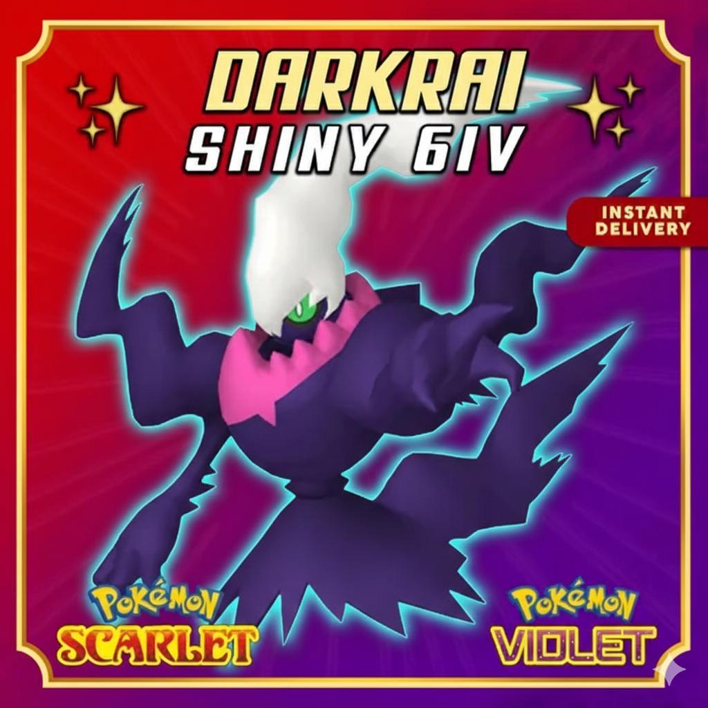 Event DARKRAI Almia Lv.50 Original Pokémon Scarlet Violet + HOME Compatible English Name Bonus Gift Included – Exclusive Event Pokémon Pokémon card photo