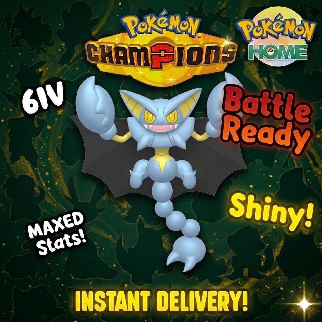 Shiny Gliscor Pokémon Champions 6IV Competitive Battle Ready – Champions Pokémon card photo