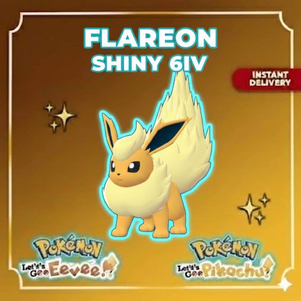 Shiny Flareon Lets Go Pikachu Eevee 6IV Competitive Battle Ready – Pokémon Let's Go Pokémon card photo