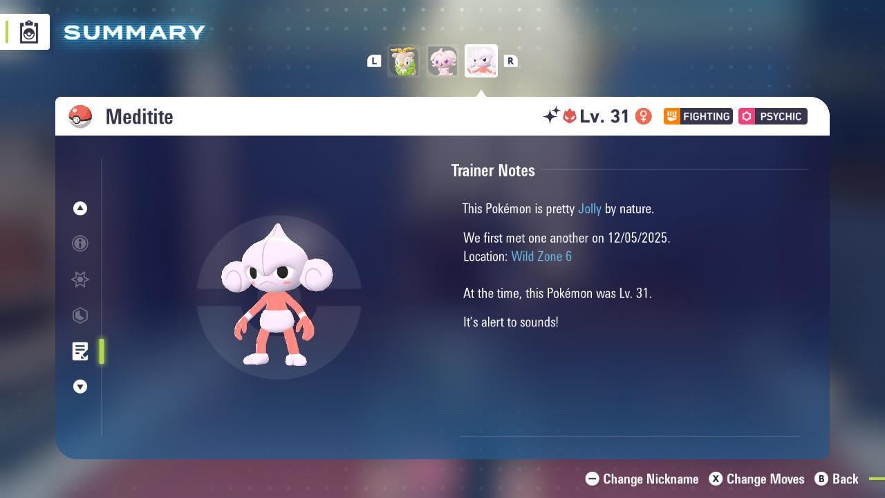 Shiny Alpha Meditite Pokémon Legends ZA 6IV Competitive Battle Ready Pokémon card photo 4