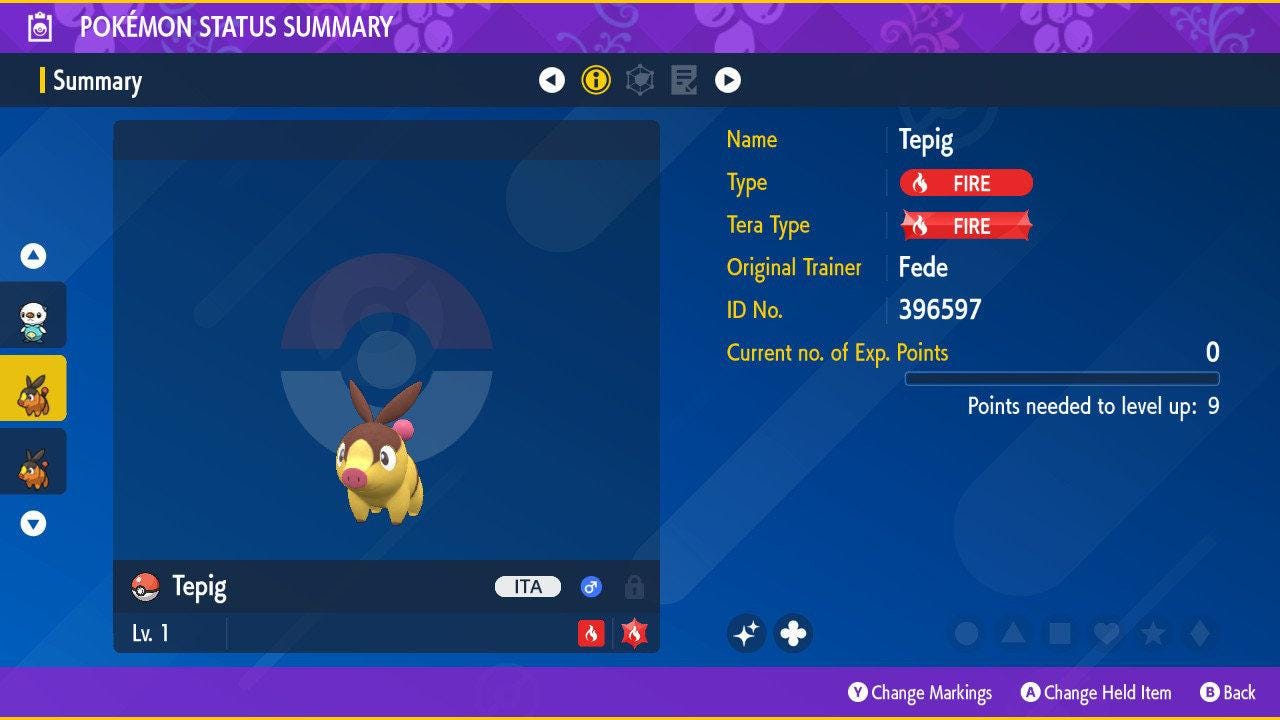 Shiny TEPIG Pokémon Scarlet and Violet 6IV Competitive Battle Ready – Scarlet & Violet Pokémon card photo