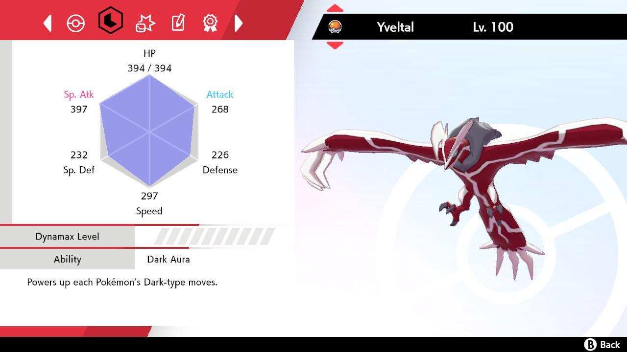 Shiny YVELTAL Pokemon Sword Shield 6IV Competitive Battle Ready Pokémon card photo 3