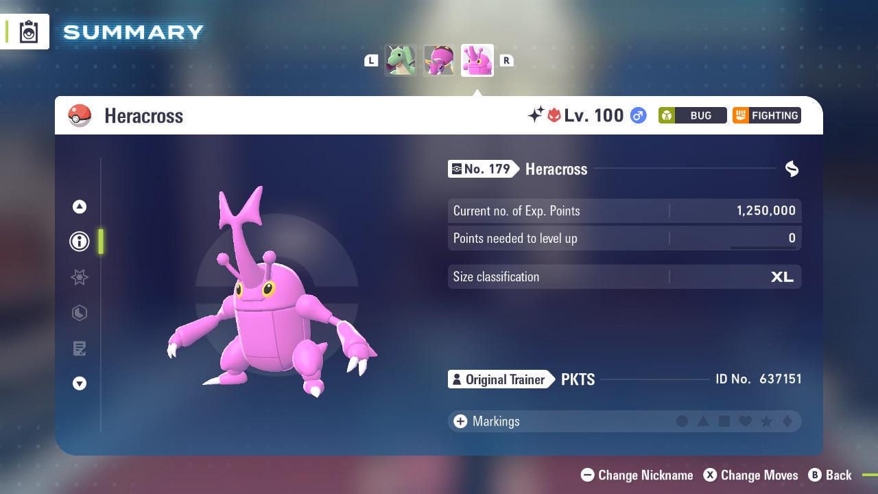 Фото покемона Блестящий Альфа Heracross Pokémon Legends ZA 6IV Готов к состязательным битвам 3
