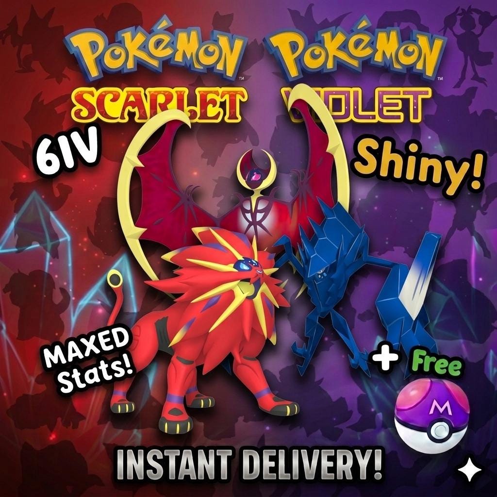 Foto de la carta Pokémon Lote Solgaleo Lunala Necrozma variocolor 6IV Listos para el Combate Pokémon Escarlata Púrpura