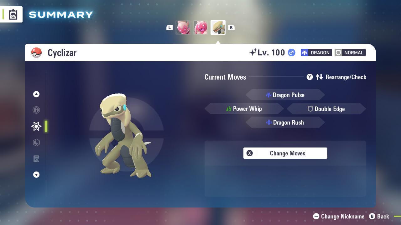 Фото покемона Shiny Cyclizar Pokemon Legends ZA Mega Dimension DLC 6IV Готов к соревновательным боям 3